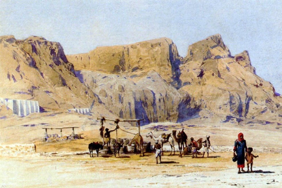 Charles Wilda A Camel Train At Aden, 18"x27" Wall Decal