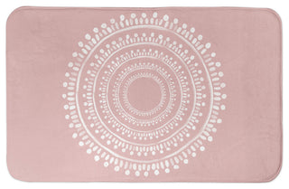 Centered Pink Boho Circle 21x34 Bath Mat