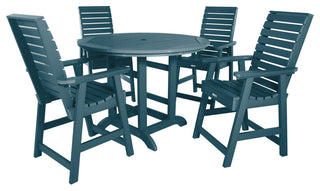 Weatherly 5-Piece Round Dining Set, Nantucket Blue