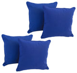 18" Double-Corded Solid Twill Square Throw Pillows, Set of 4, Royal Blue
