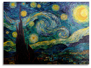 Vincent van Gogh 'Starry Night' Floating Brushed Aluminum Art