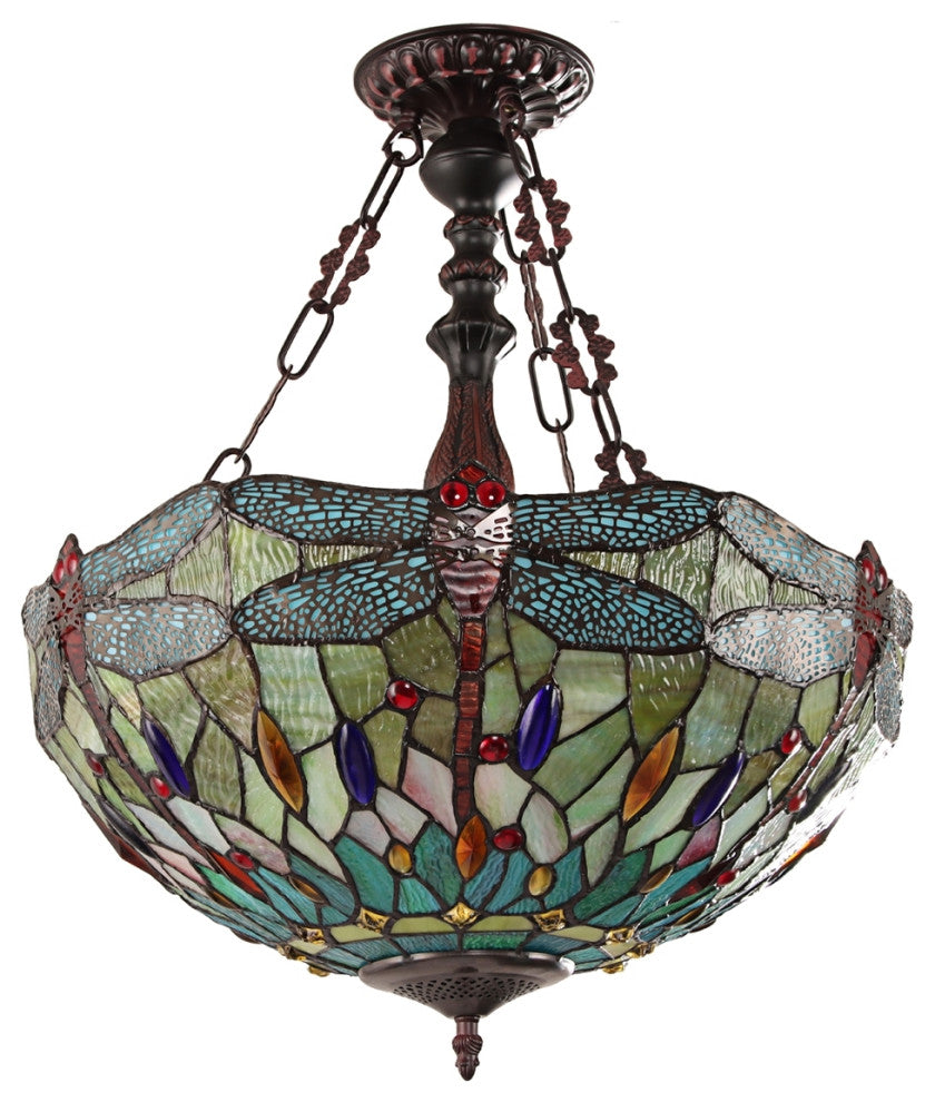 CHLOE Lighting CH3T471GD18-UP3 EMPRESS Blackish Bronze 3 Light Hanging Pendant