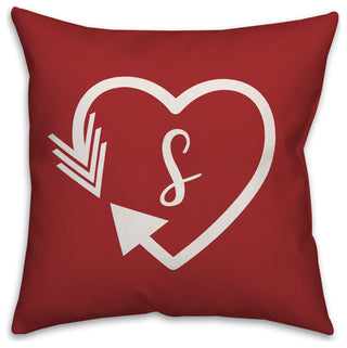 Heart Monogram - S 18x18 Indoor / Outdoor Pillow