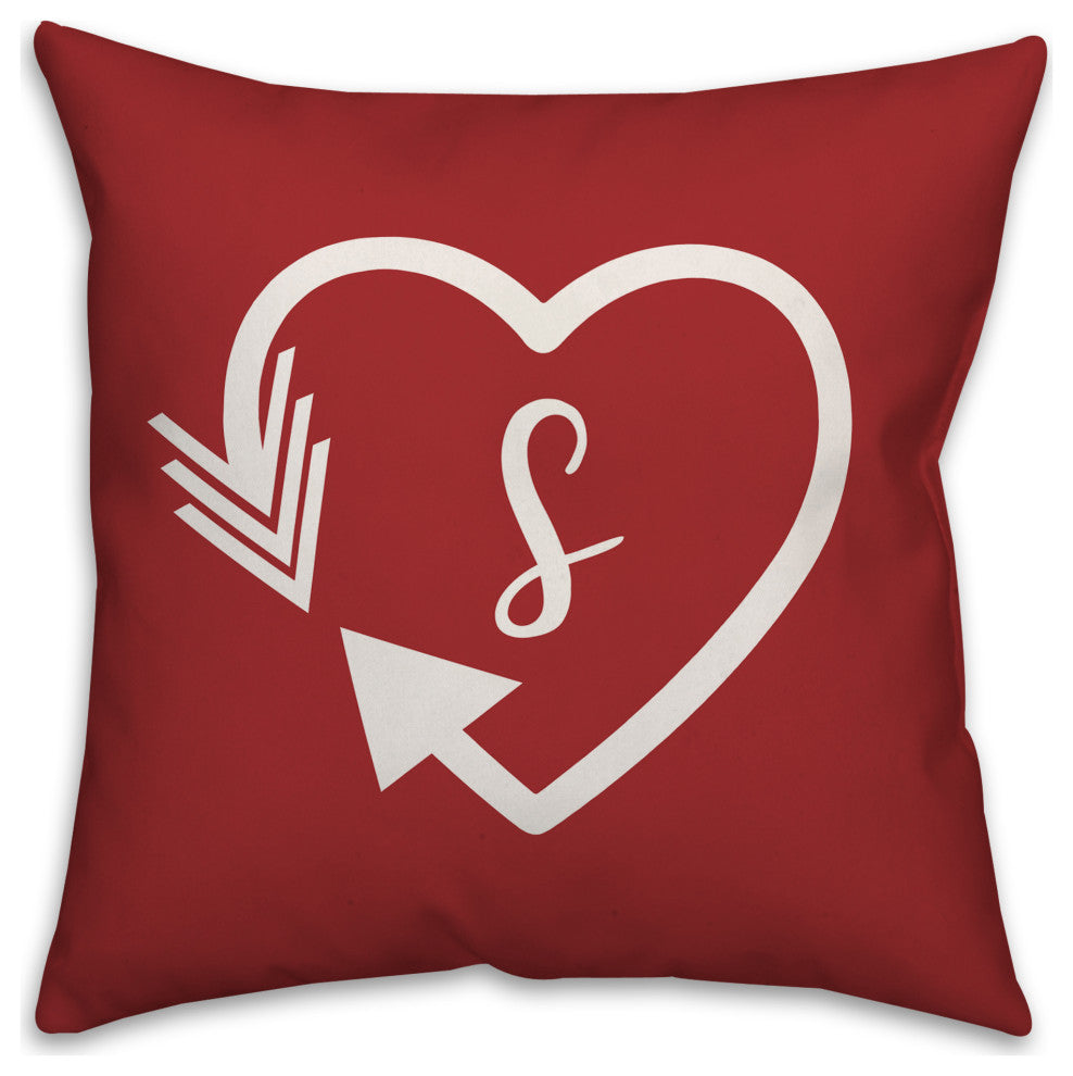 Heart Monogram - S 18x18 Indoor / Outdoor Pillow
