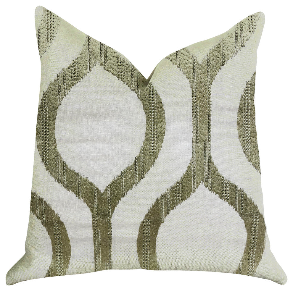 Morrocan Villa Light Grass Luxury Throw Pillow, 20"x30" Queen