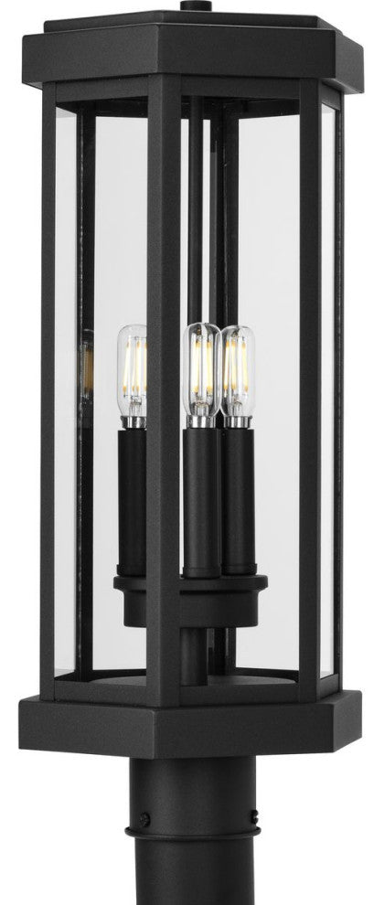 Ramsey Collection Textured Black Modern Farmhouse Post Outdoor Light