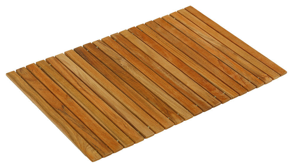 Bare Decor Asi Genuine Teak Wood Flexible Table Top Placemat or Sofa Arm Tray