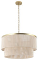 GetLedel 23.8" 6-Light Dimmable Handwoven Drum Chandelier, Gold