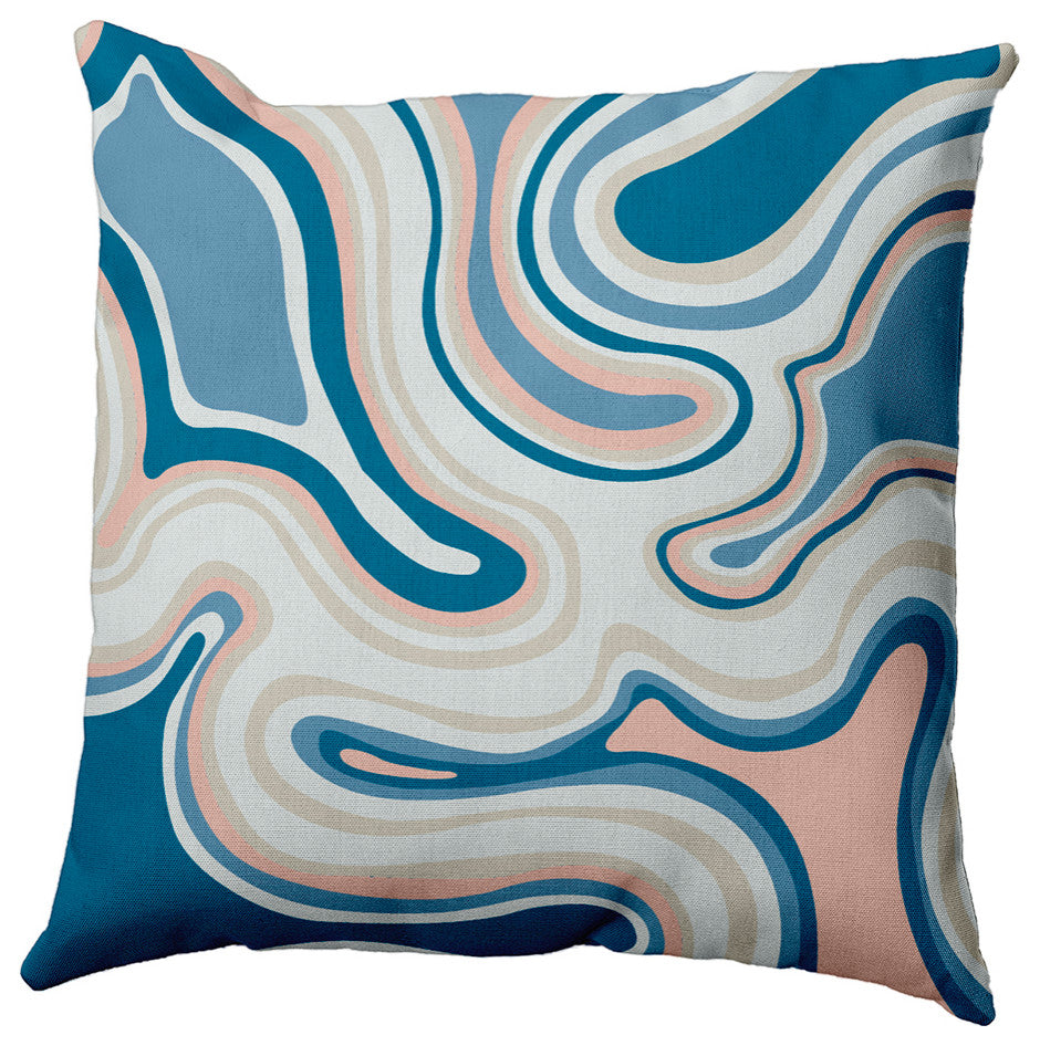 Agate Decorative Indoor/Outdoor Pillow, Teal, 20"x20"