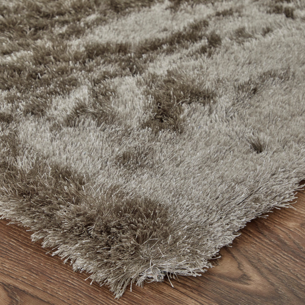 Weave & Wander Armada Plush Shag Rug, Gray, 4'9"x7'6"