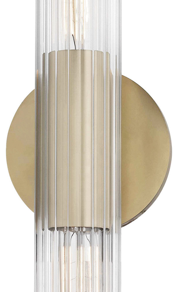 Cecily 2-Light Small Wall Sconce, Clear Glass, Finish: Aged Brass