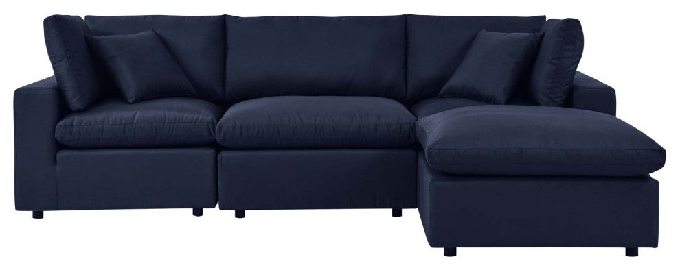 Modular Lounge Sectional Deep Sofa Set, Blue Navy, Modern, Outdoor Hospitality