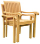 13-Piece Outdoor Teak Dining Set: 117" Rectangle Table, 12 Nain Stacking Chairs