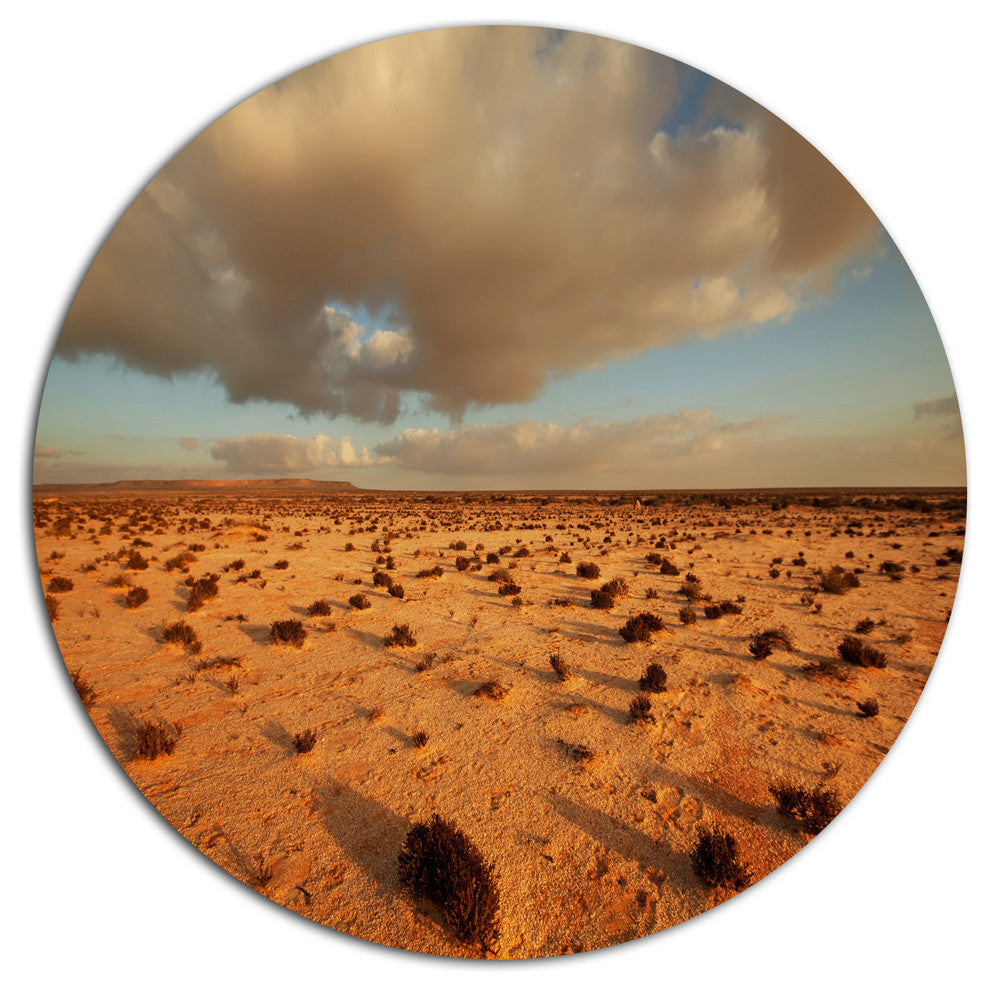 Desert In Western Sahara, Landscape Disc Metal Wall Art, 36"