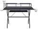 Metal Computer Desk With 2 Monitors, Black