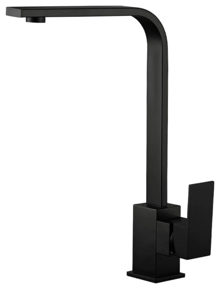 Deck Mounted Matte Black Single Handle Kitchen Faucet