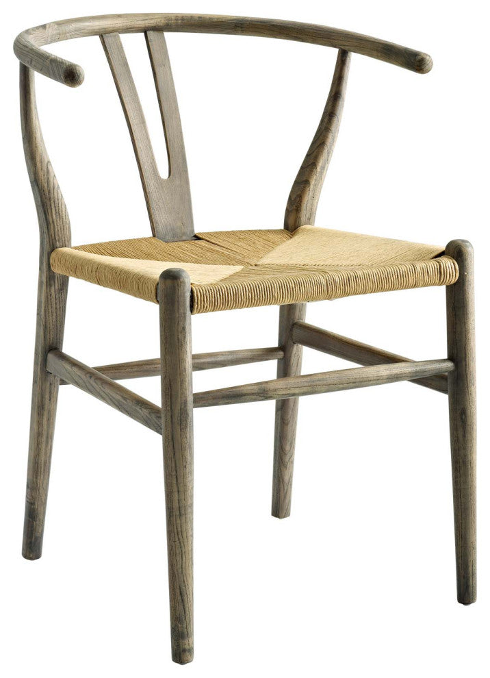 Amish Dining Wood Side Chair Weathered Gray