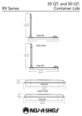 Polymer Lid for Rev-A-Shelf 50qt Waste/Trash Containers, Champagne