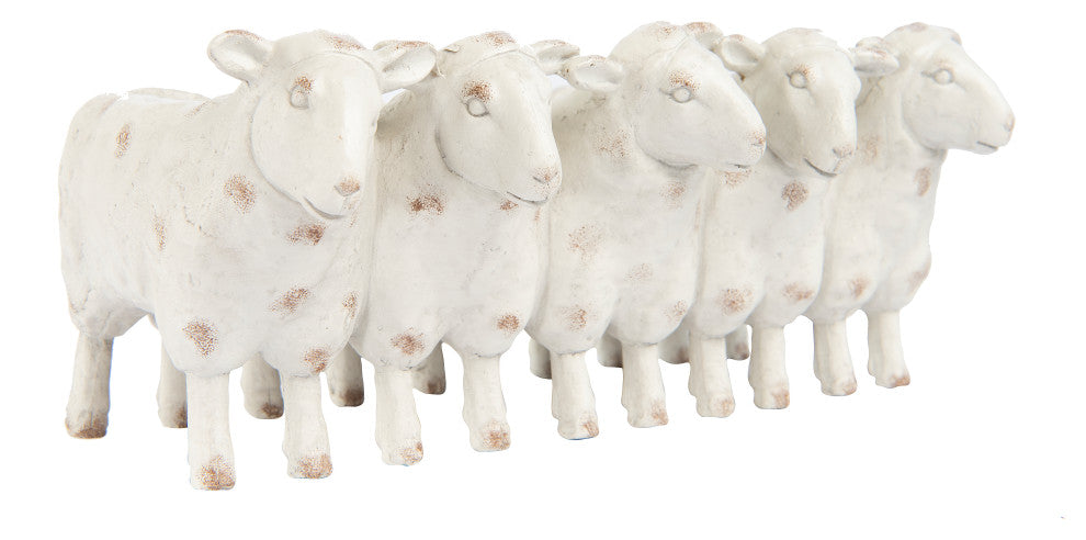 Resin Sheep Planter, Cream