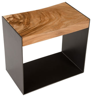 Iron Frame Stool, Chamcha Wood, Natural