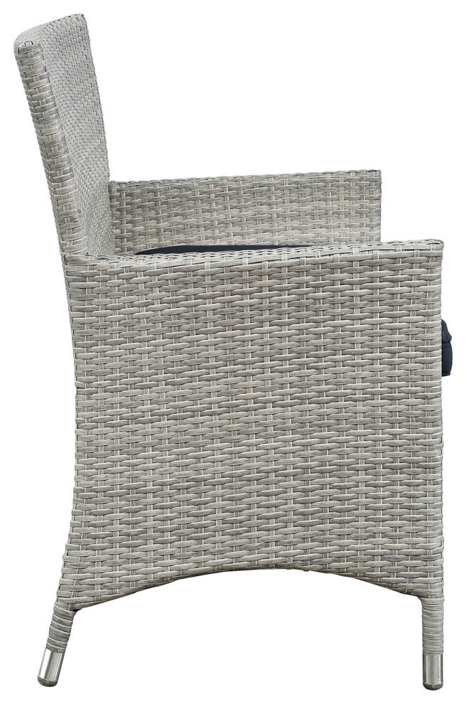 Light Gray Navy Bridge 4-Piece Outdoor Patio Patio Conversation Set