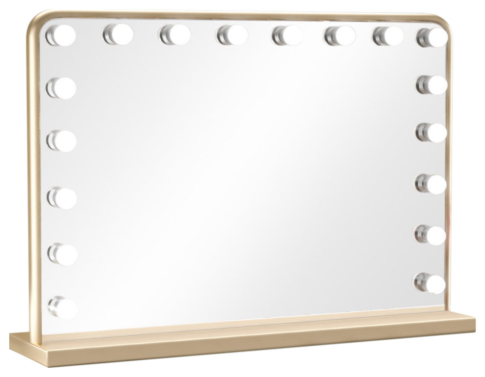 Hollywood Vanity Mirror, Lights,3 Color Lighting Modes, Memory, Gold, 24x32