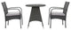 GDF Studio 3-Piece Portola Outdoor Gray Wicker Bistro With Cushions Set