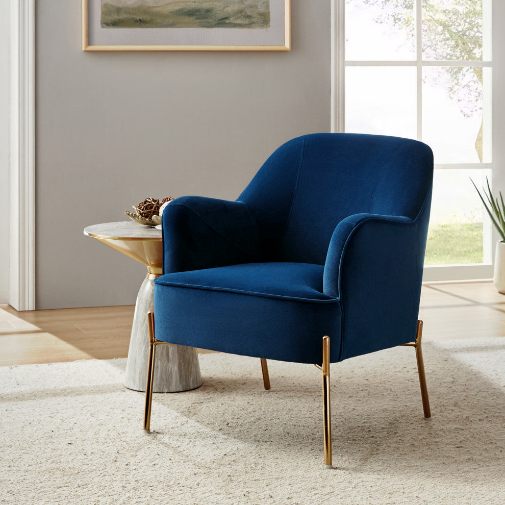 Nora Fabric Accent Chair, Navy