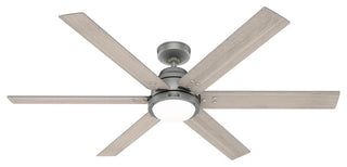 WiFi Gravity Ceiling Fan, LED Light Kit and Handheld Remote, Matte Silver, 60"