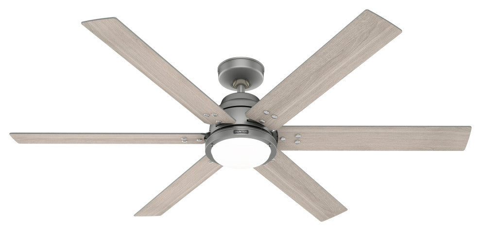 WiFi Gravity Ceiling Fan, LED Light Kit and Handheld Remote, Matte Silver, 60"