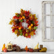 24" Autumn Maple Leaf and Berries Fall Artificial Wreath