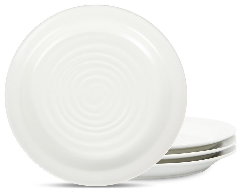 Stone Lain Orbit Stoneware Dinner Plate Set of 4, White