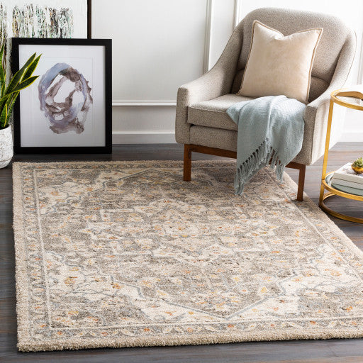 Surya Tuscany TUS-2308 9'x12'1" Rug, Brown/Denim/Champagne/Burnt Orange/Cream