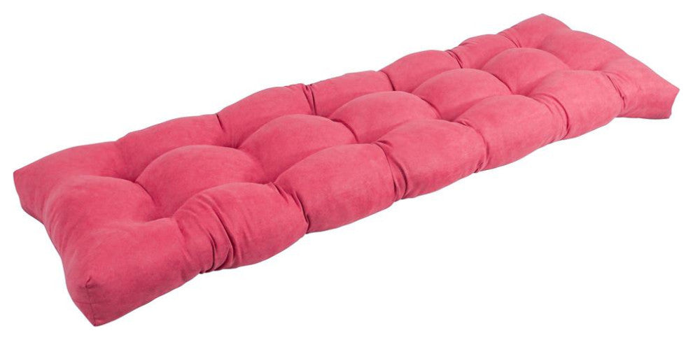 55-inch by 19-inch Tufted Solid Microsuede Bench Cushion