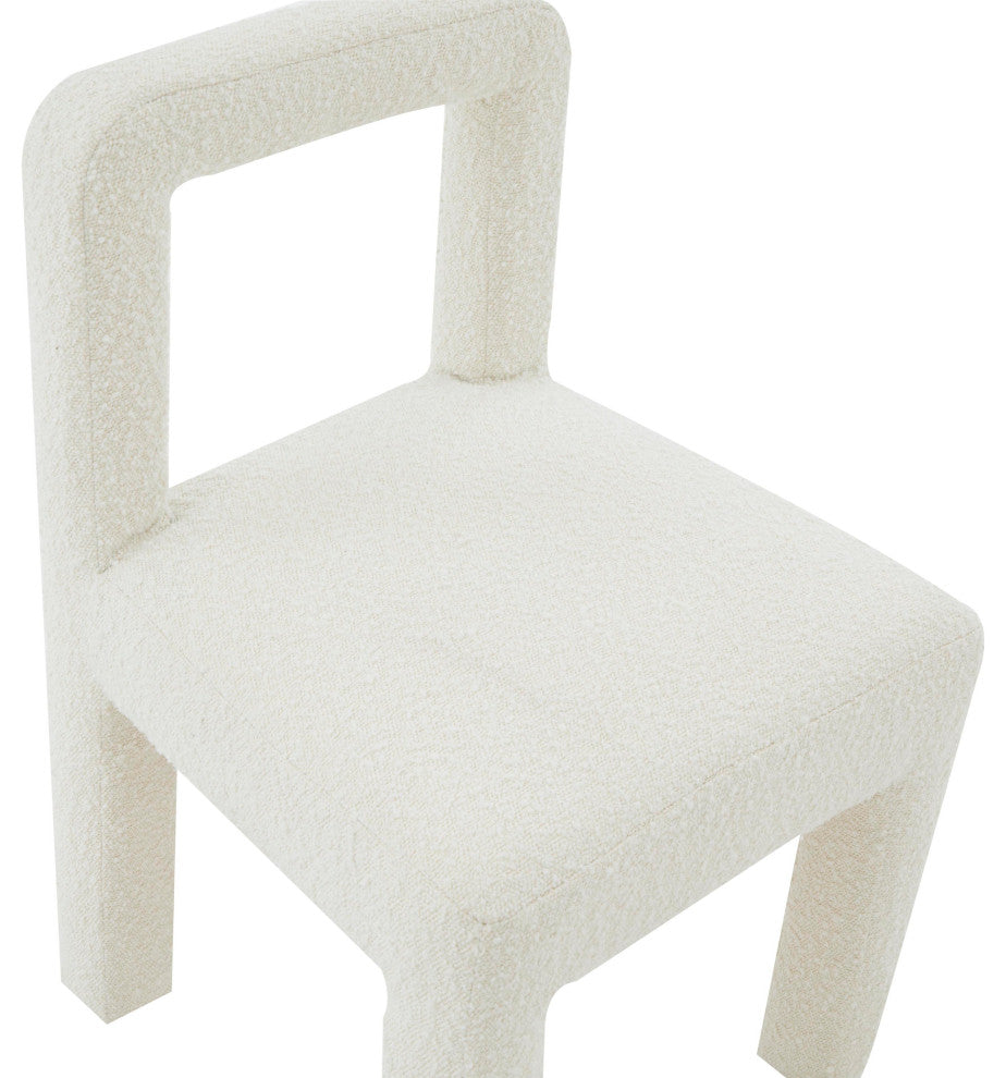 Hazel Boucle Dining Chair, Cream