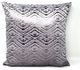 PRINCESS PILLOWS, 16 X 16 INCHES, Velvet Metallic Lavender Silver FOIL