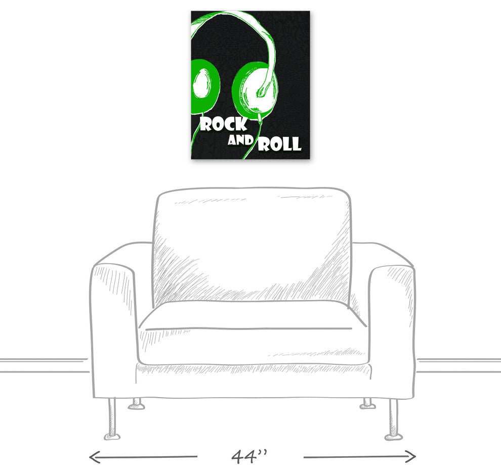 Rock And Roll Headphones 16x20 Canvas Wall Art