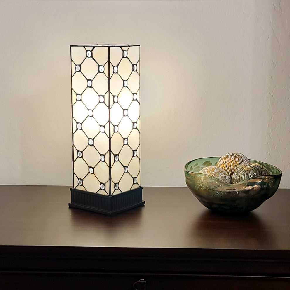 Tiffany Style Jeweled Accent Table Lamp 18" Tall