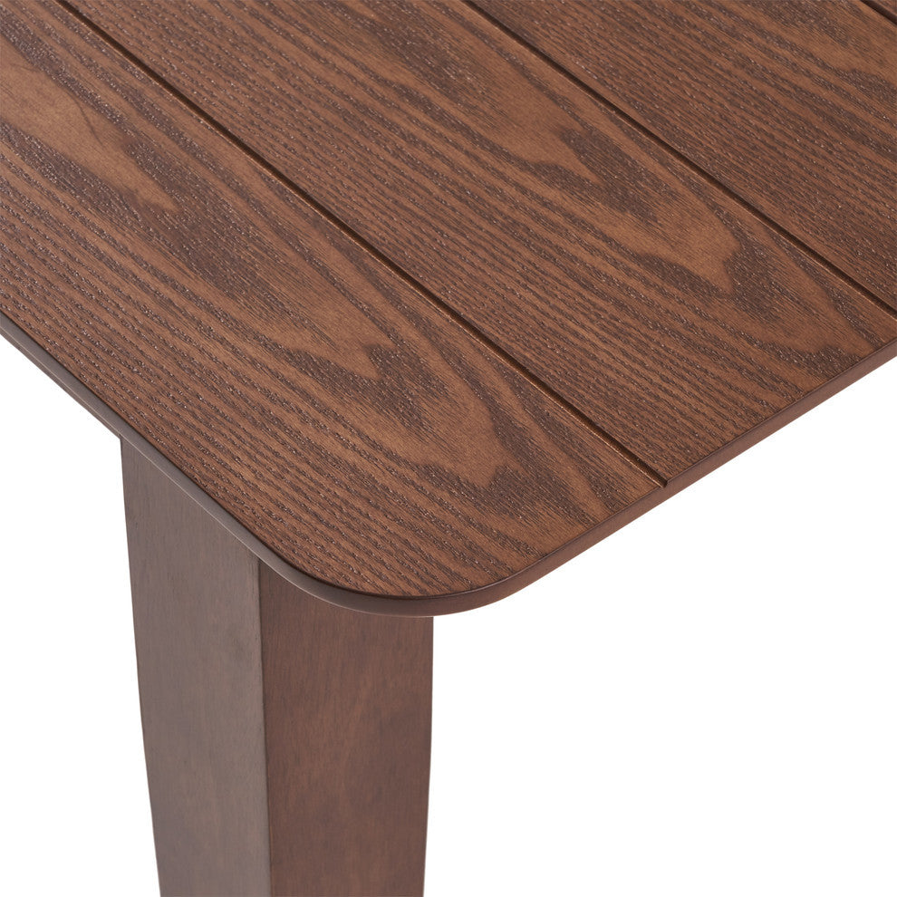 Odelia Rectangular 8-Seat Farmhouse Dining Table, Walnut Finish