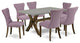 X796Ga740-7, 7-Piece Set, 6 Chairs and Table Hardwood