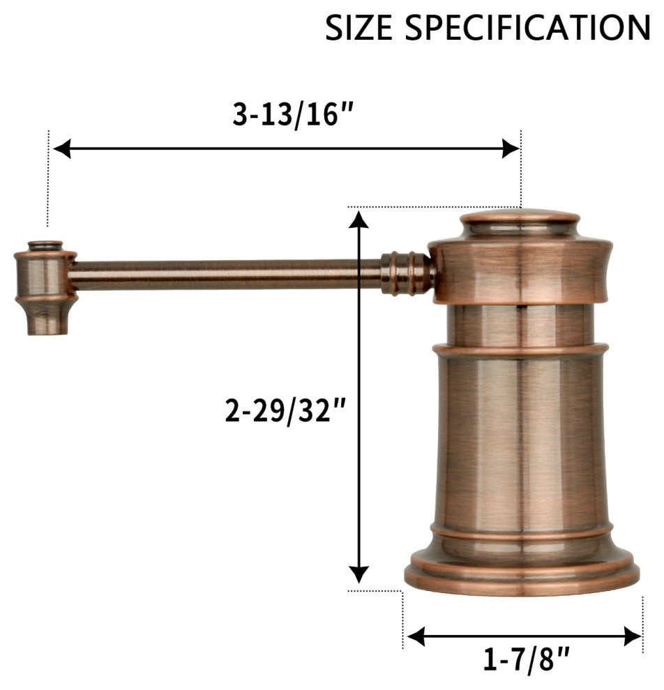 Built, Copper Soap Dispenser Refill from Top With 17oz Bottle, Antique Copper