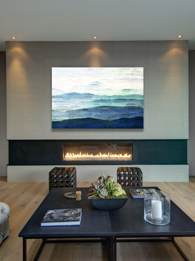 "Mountain Tops" Painting Print on Wrapped Canvas, 30"x20"