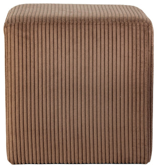 Roy Microsuede Fabric Upholsetered Ottoman/Stool, Brown, Square