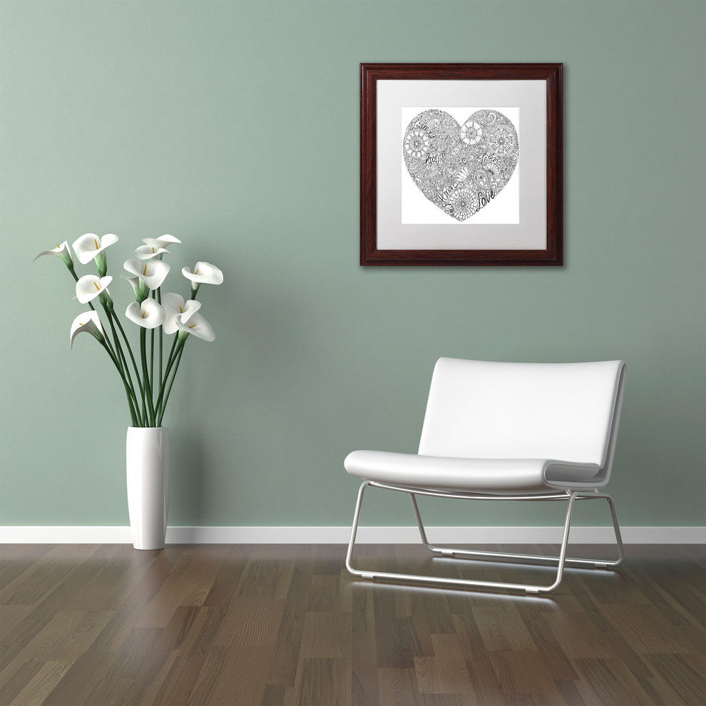 Hello Angel 'Love Heart' Art, Wood Frame, White Mat, 11x11