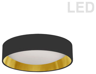 11" Flush Mount Ceiling Light Integrated LED, Mini Black/Gold Shade