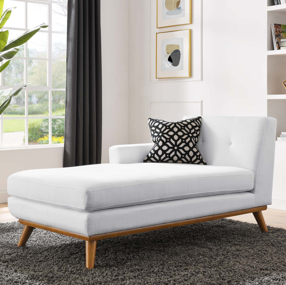 Accent Sofa Chaise Chair, Fabric, White, Modern, Living Lounge Hotel Hospitality