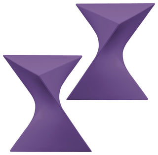 Leisuremod Randolph Modern Triangle Accent Side End Table, Purple, Set of 2