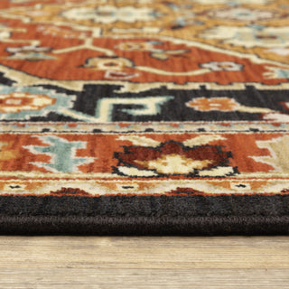 Oriental Weavers Lilihan Indoor Rug Black/ Rust 2' X 3'
