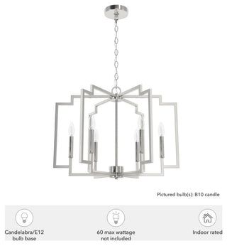 24" Zoanne Brushed Nickel 6-Light Chandelier