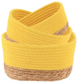 Cheerful Yellow Cotton Storage Baskets Organizer Padang Bins Stackable
